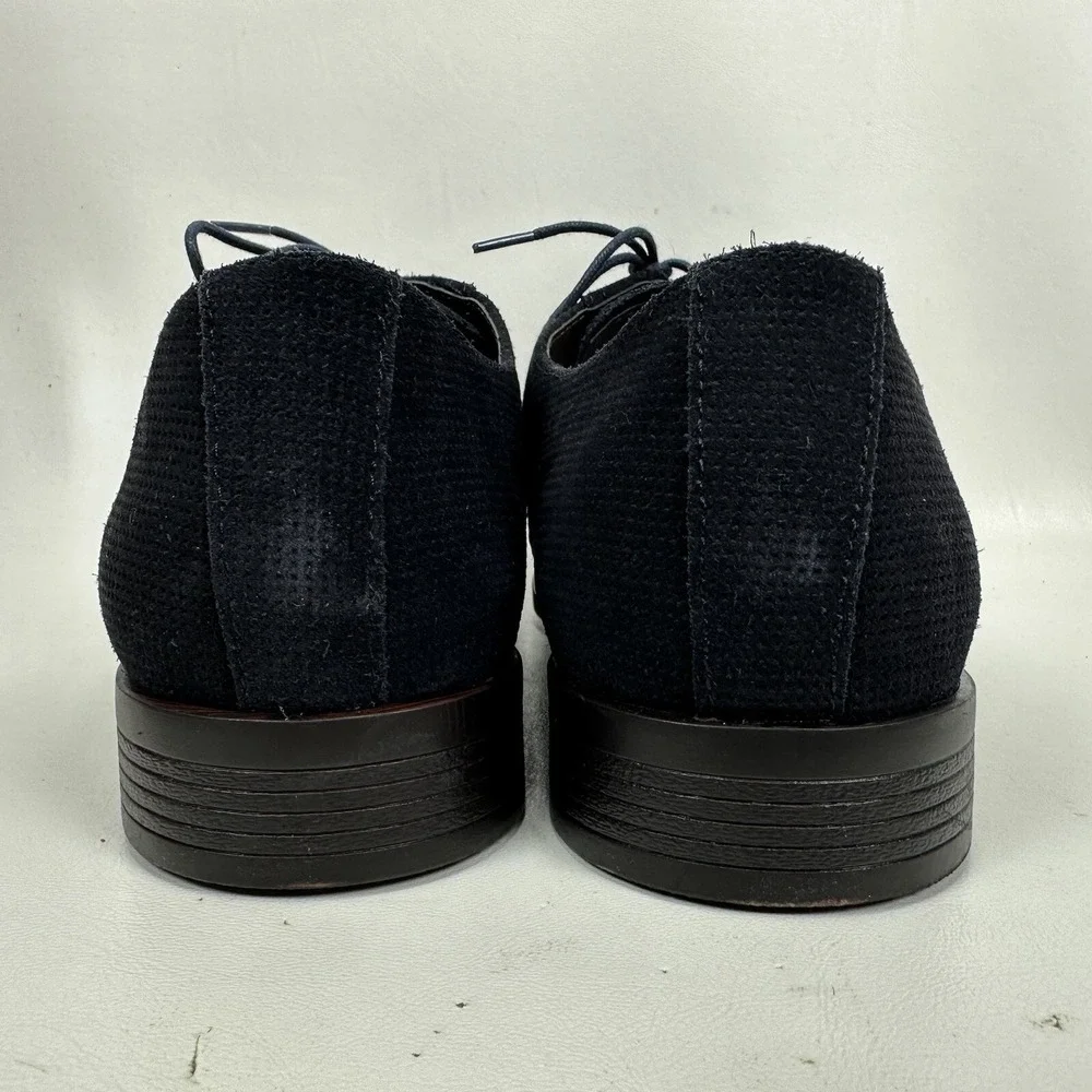Saks Fifth Avenue Tatum Oxford Leather Dress Shoes size 11 M Men Navy Blue